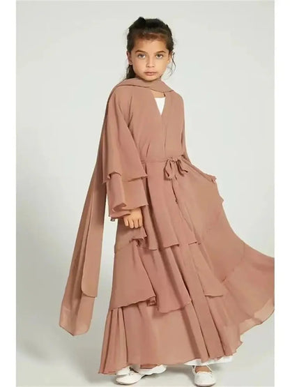 Girl's Layered Flowy Abayah