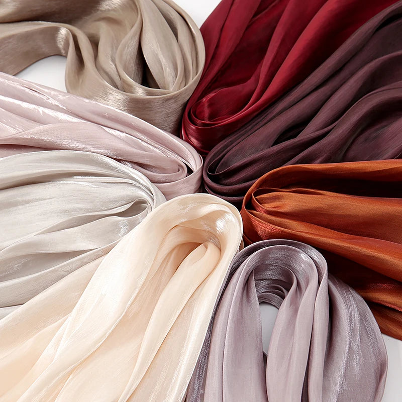 Wrinkle Silk Shiny Hijab
