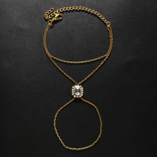 Rectangle Crystal Mitten Bracelet