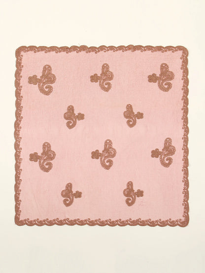 Lace Paisley Embroidery Square Scarf