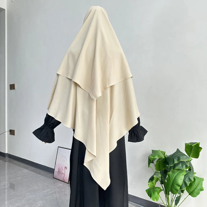 2 Layer Khimar with Front Tie