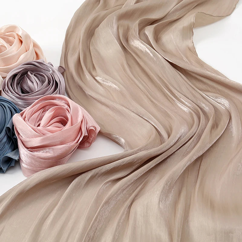 Wrinkle Silk Shiny Hijab