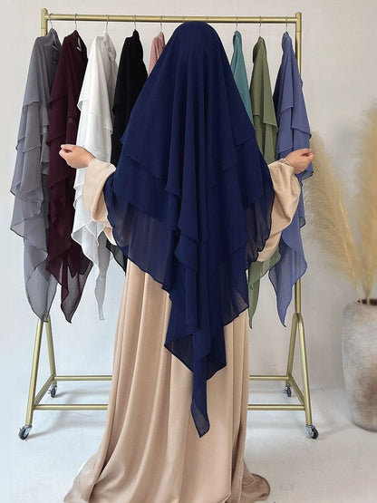 3 Layer Chiffon Long Khimar