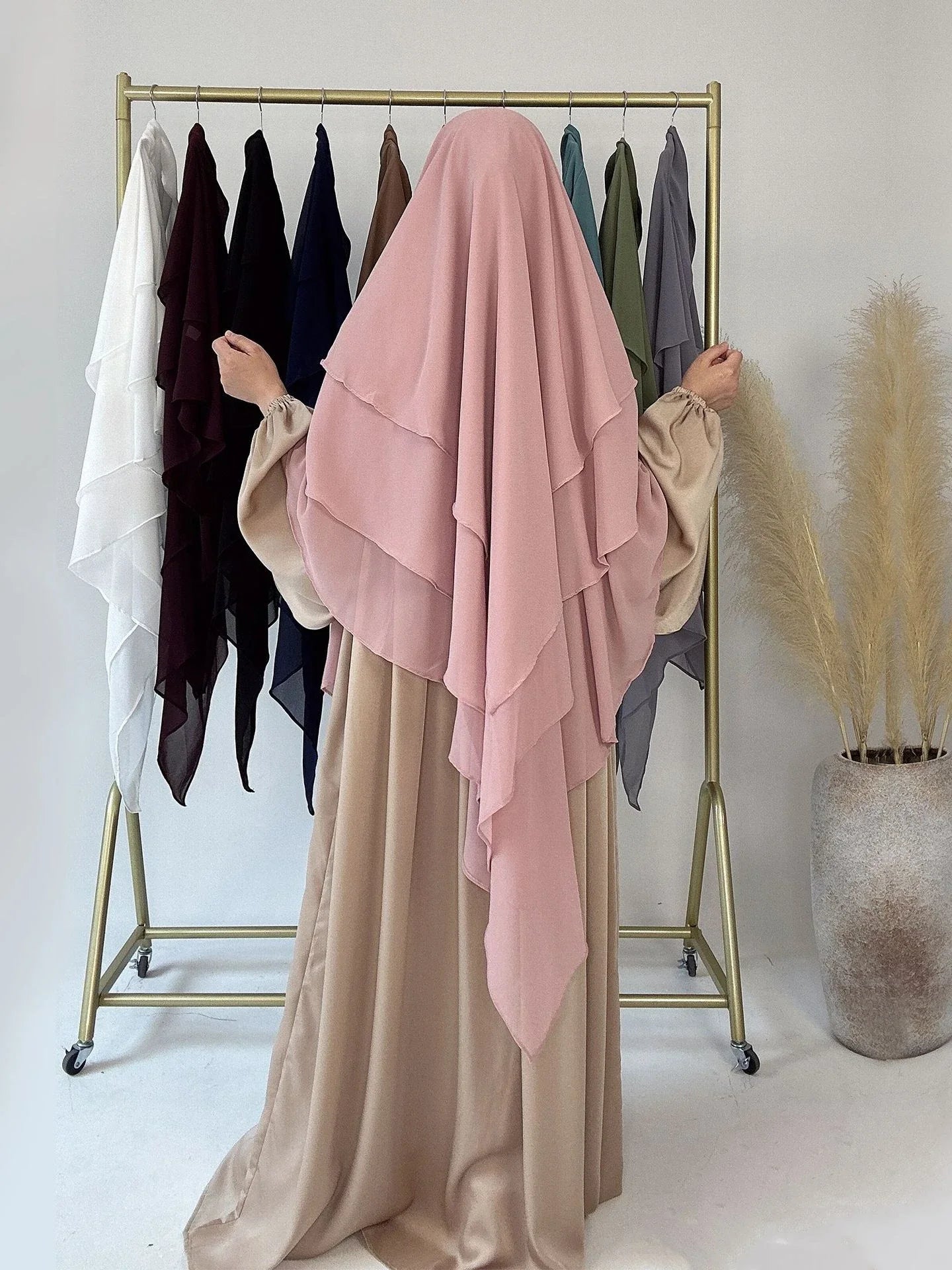 3 Layer Chiffon Long Khimar