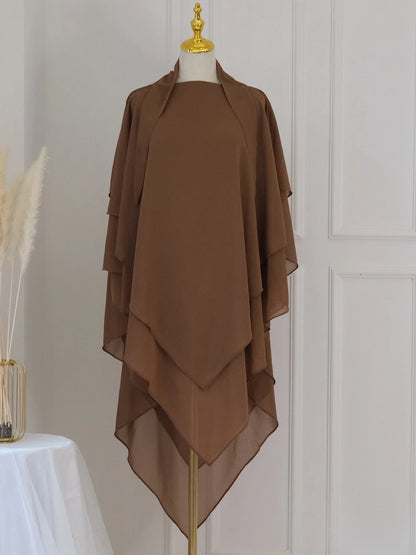 3 Layer Chiffon Long Khimar