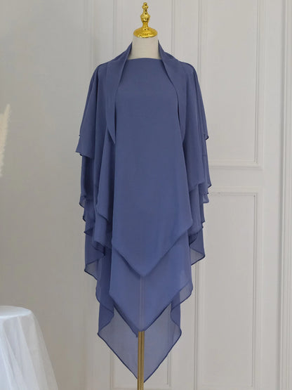 3 Layer Chiffon Long Khimar
